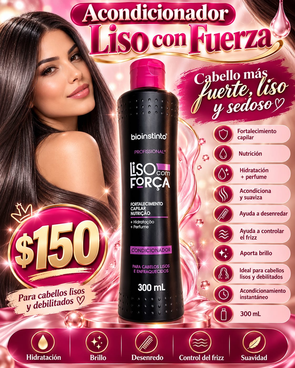 Acondicionador liso con fuerza