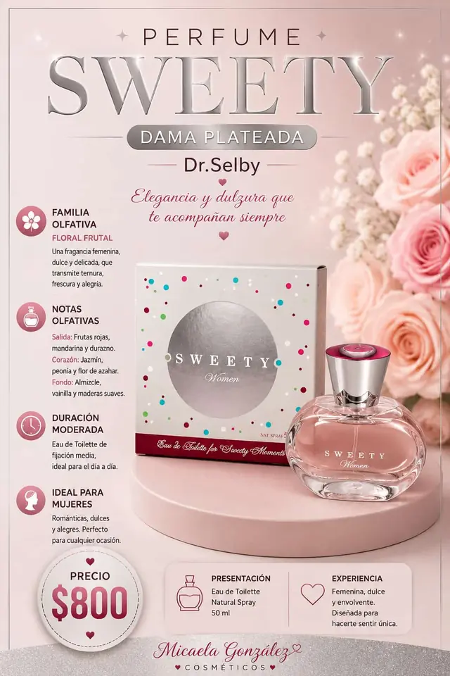Perfume Sweety Dama Plateada