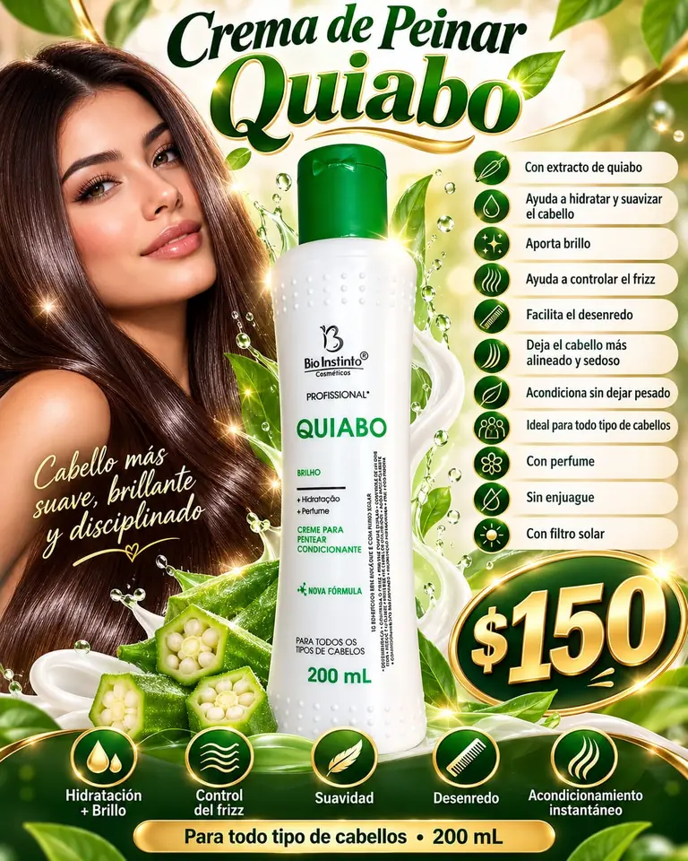 Crema de peinar quiabo