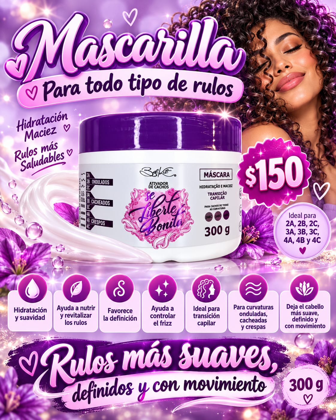 Mascarilla capilar para rulos