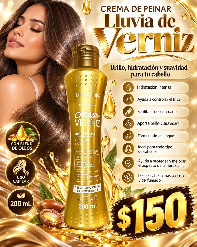 Crema de peinar lluvia de verniz