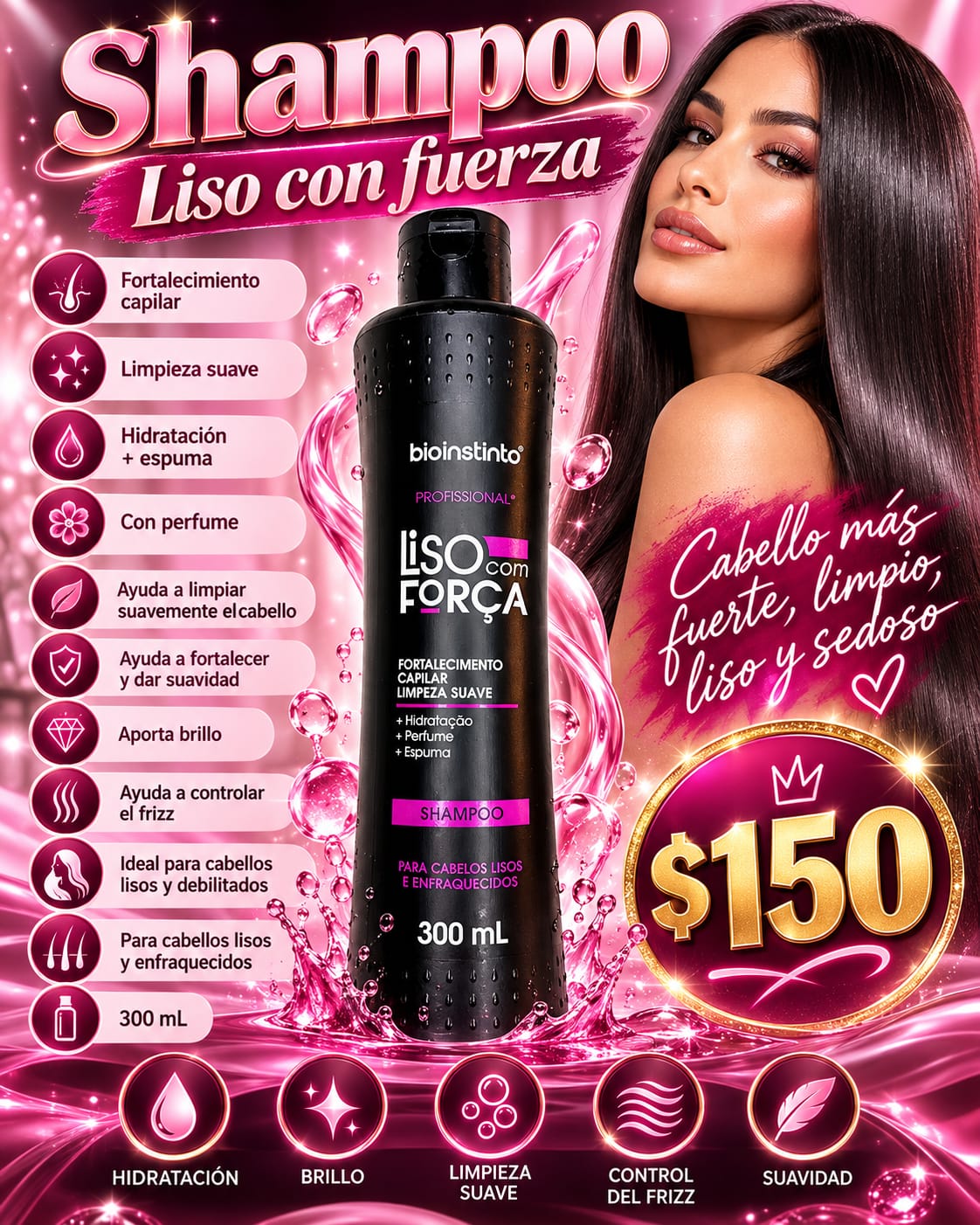 Shampoo liso con fuerza