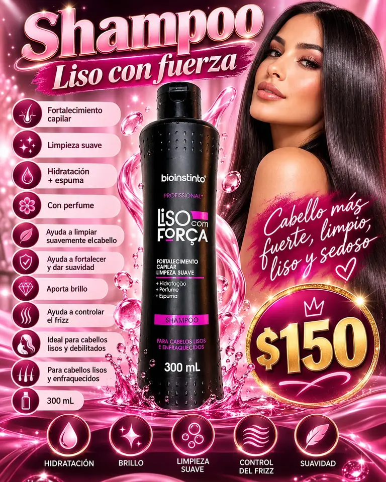 Shampoo liso con fuerza