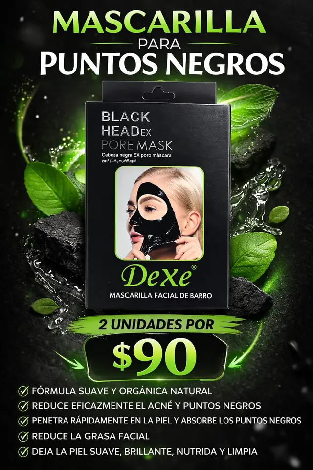 Mascarilla peel off carbón activado x2 unidades