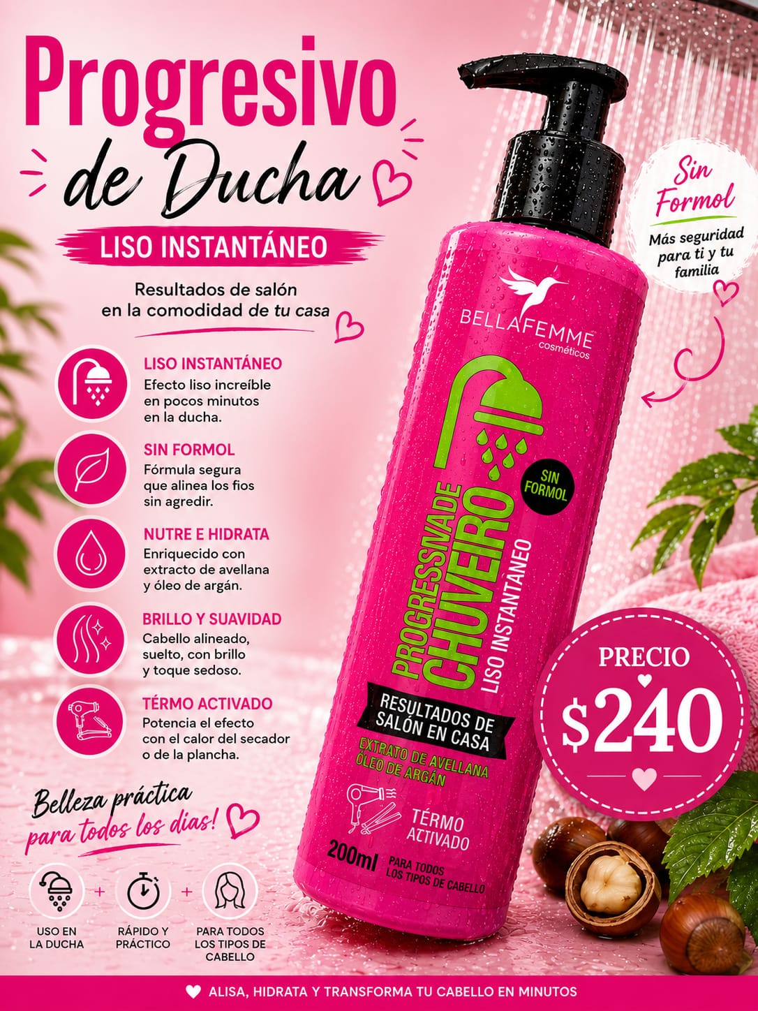 Progresivo de ducha Liso instantáneo