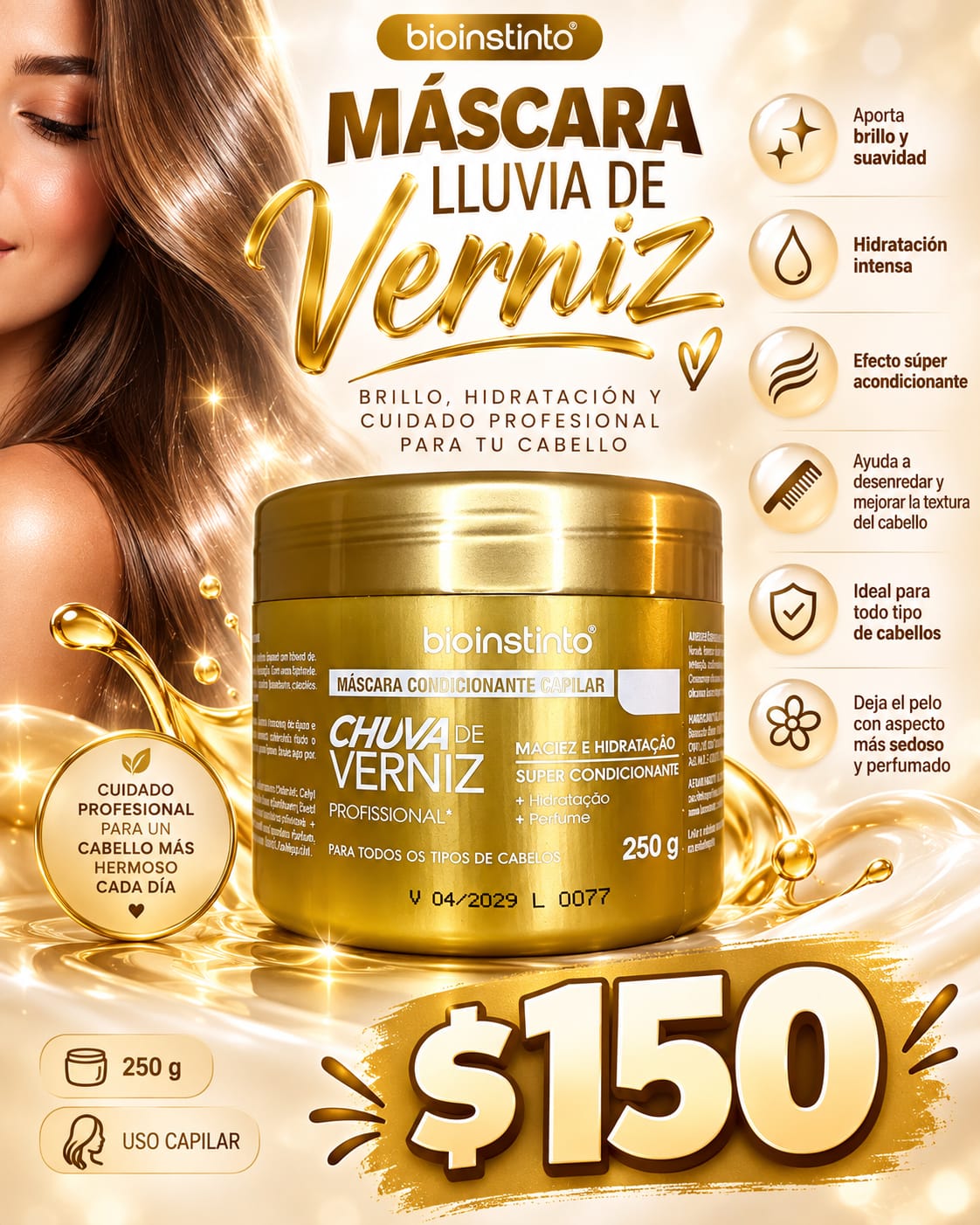 Mascarilla capilar baño de verniz