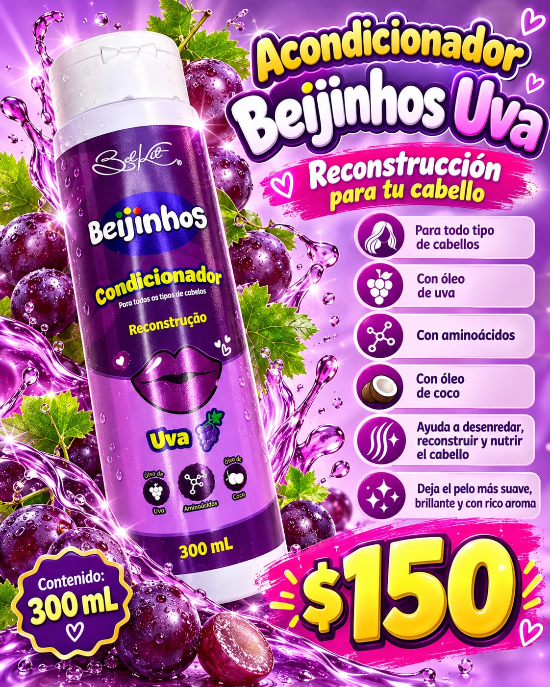 Acondicionador Beijinhos Uva