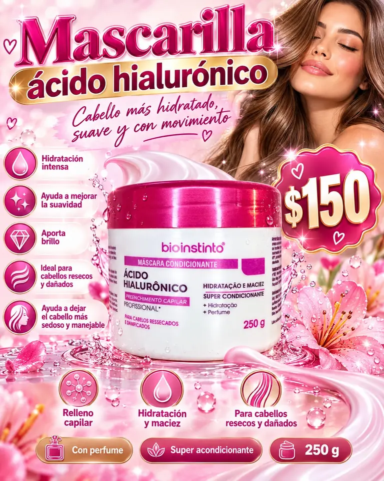 Mascarilla capilar ácido hialurónico