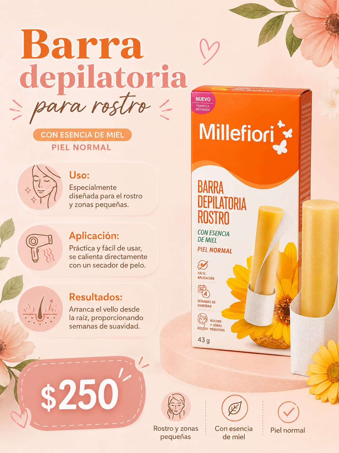 Barra depilatoria