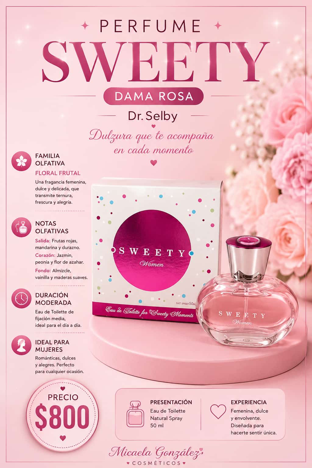 Perfume Sweety Dama Rosa