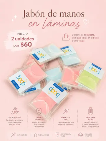 Jabón en láminas de mano x2 unidades