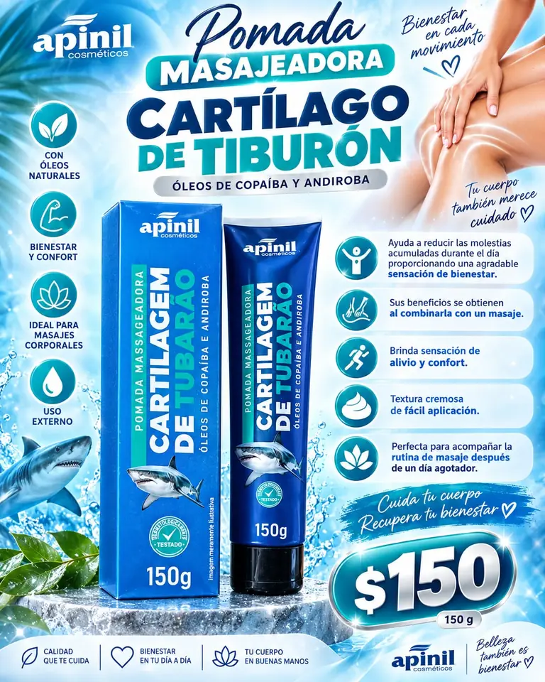 Pomada masajeadora cartílago de tuburón