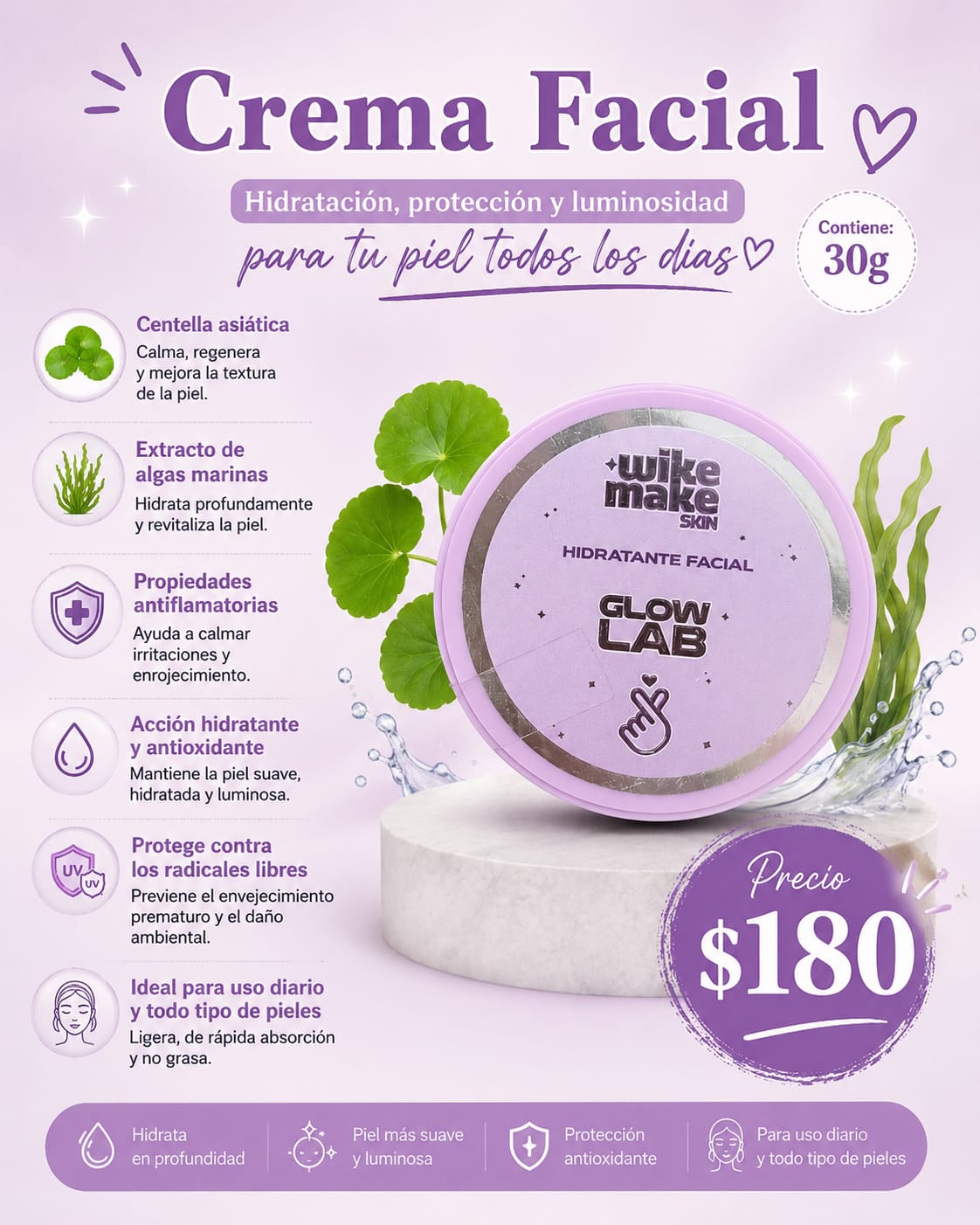 Crema facial Glow Lab