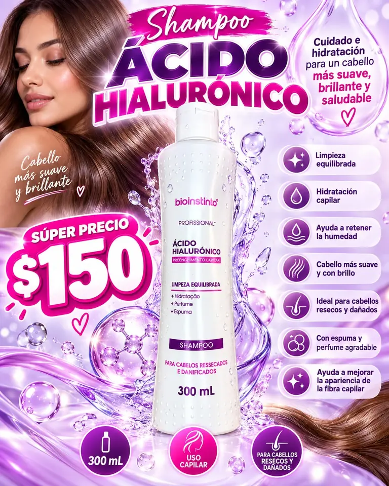 Shampoo ácido hialurónico