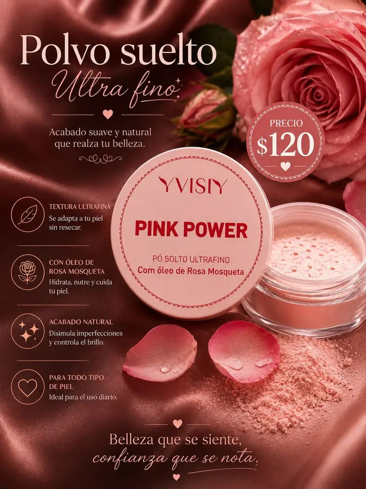Polvo suelto ultra fino Pink Power