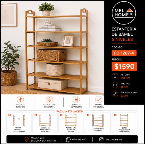 Estantería de bambú