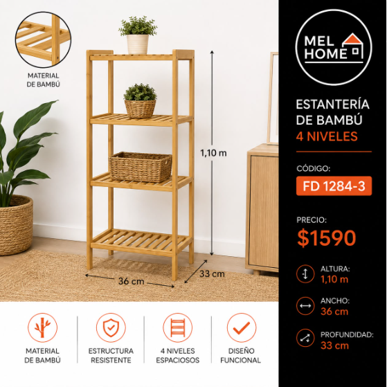 Estantería de bambú
