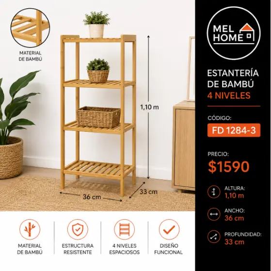 Estantería de bambú