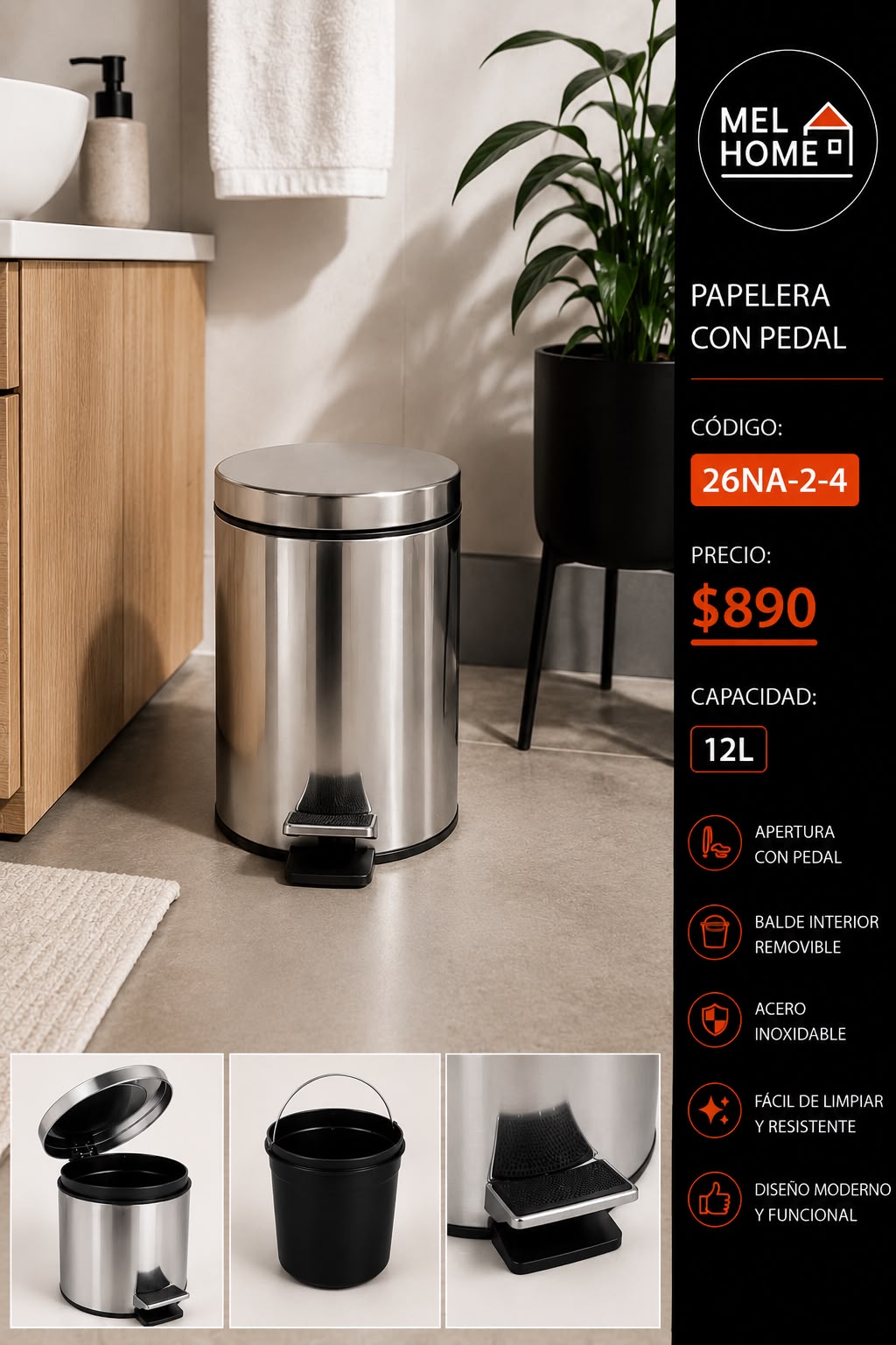 Papelera con pedal