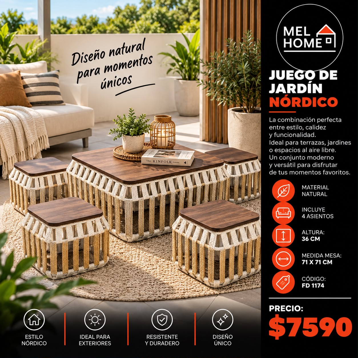 Juego De Jardin Nordico