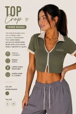 Top Crop Verde Musgo 💚