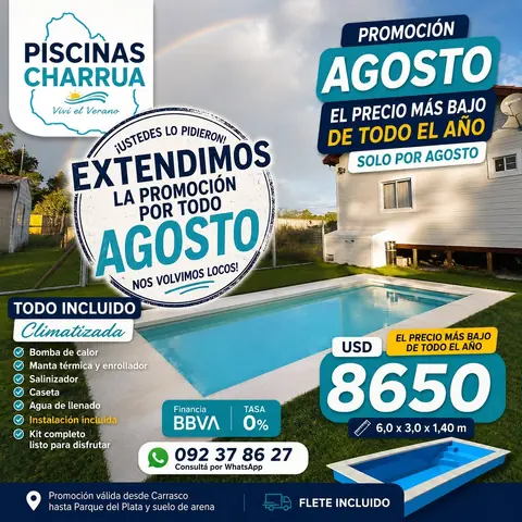 Oferta de hoy: Promo Agosto 6 × 3 climatizada