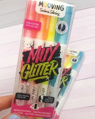 Resaltadores Mooving- muy glitter