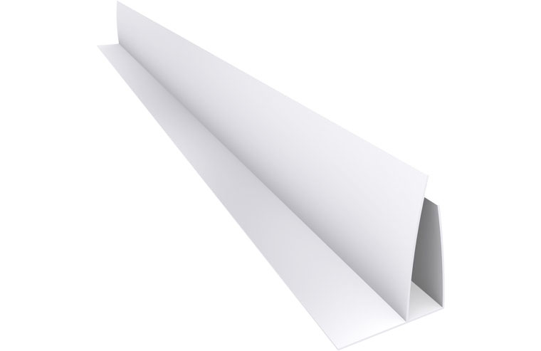 Perfil F Blanco PVC 6 mts