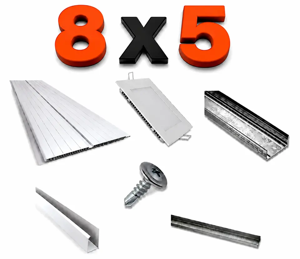 Kit Cielorraso PVC Completo 8 x 5mts  \ 40 m2