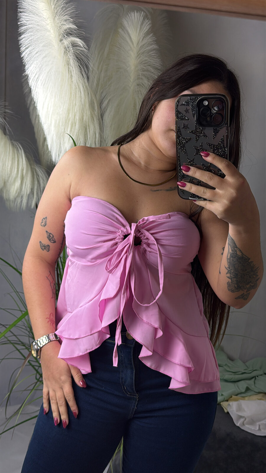Top volados Rosa