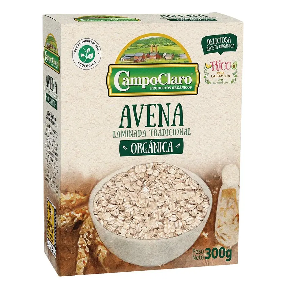 Avena Laminada Orgánica 300g CAMPO CLARO