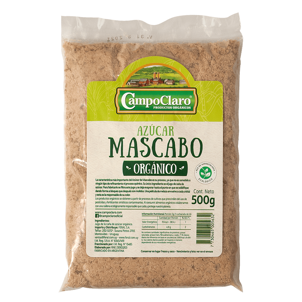 Azúcar Mescabó Orgánico 900g CAMPO CLARO