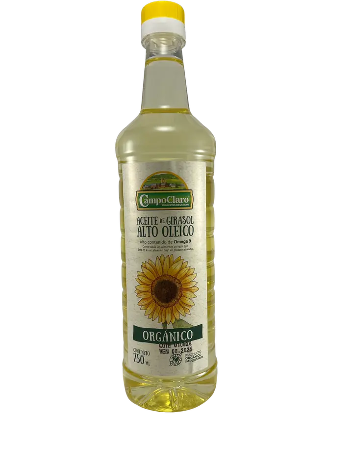 Aceite de Girasol Alto Oleico Orgánico 750ml CAMPO CLARO