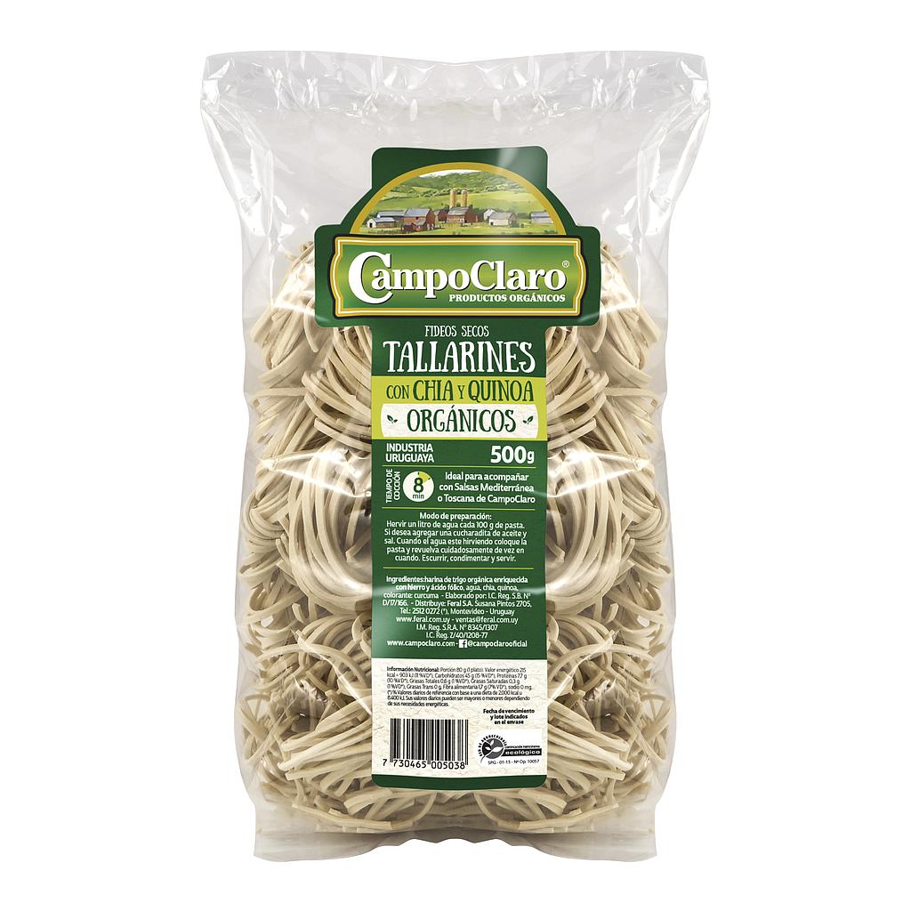 Tallarines  con Chía y Quinoa Orgánicos 500g CAMPO CLARO