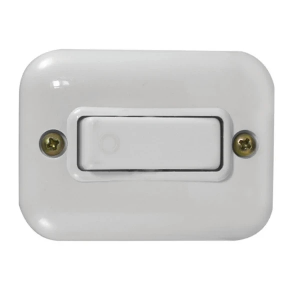 Llave unipolar exterior  10A blanco Vulcano