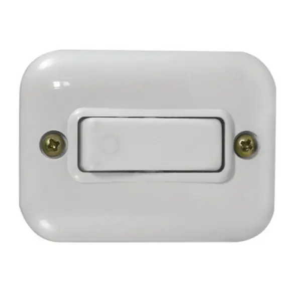 Llave unipolar exterior  10A blanco Vulcano