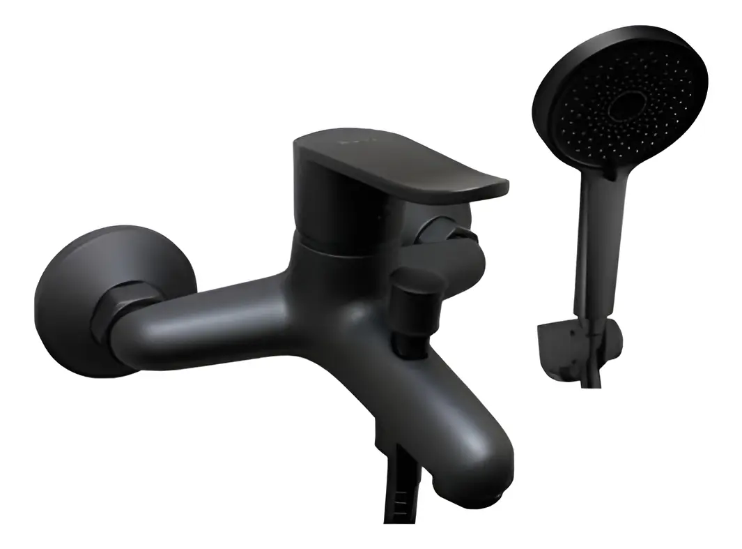 Monocomando ducha con transferencia negro mate Wico