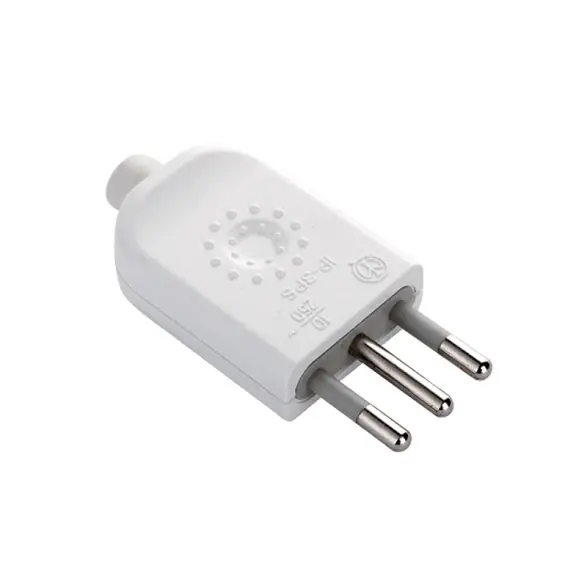 Ficha 3 en línea c/tierra 10A blanca - Electraline -