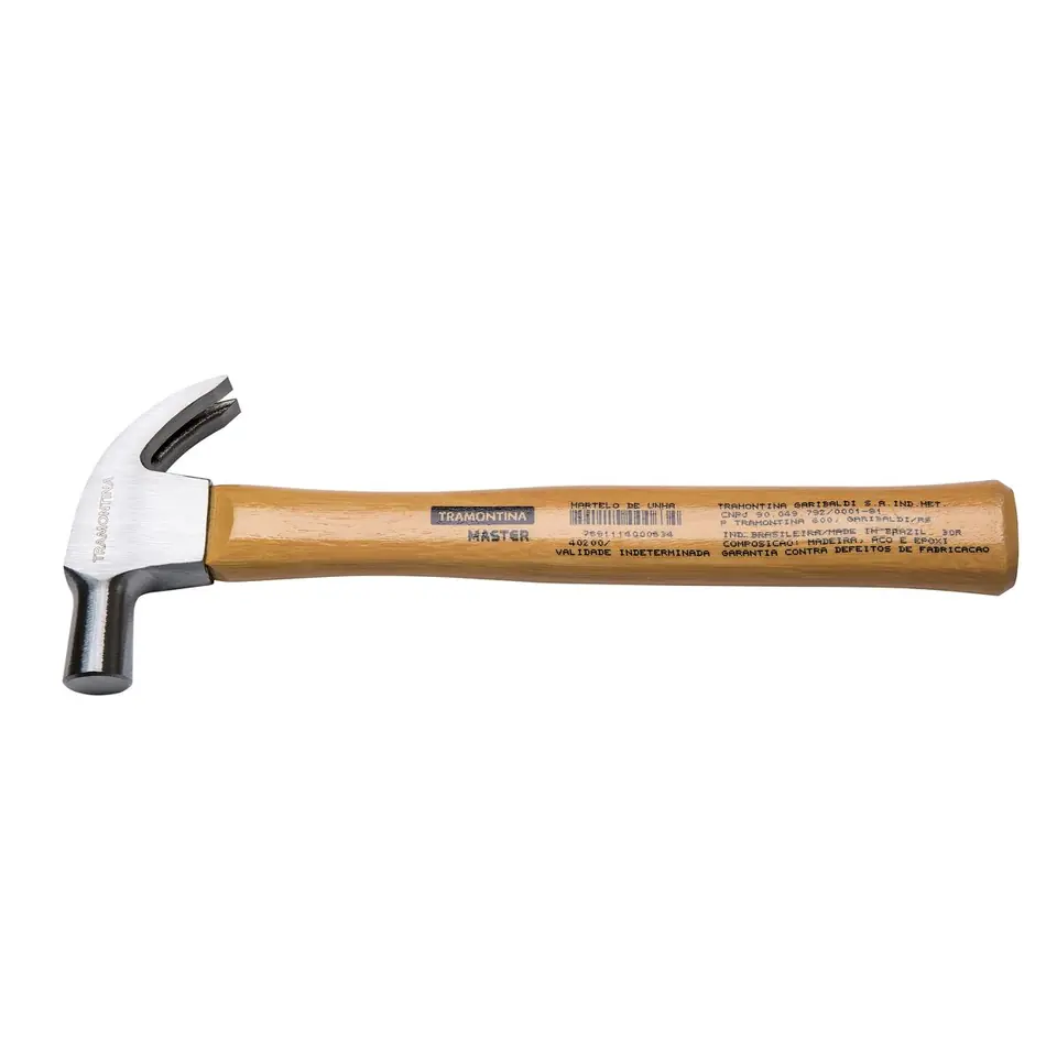 Martillo de uña 25mm con mango de madera Tramontina