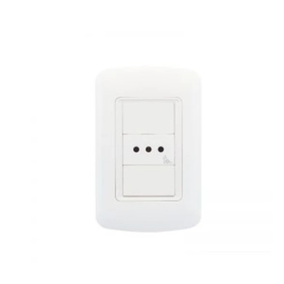 Conjunto plaqueta con 1 toma 3 en línea blanco Atenea Plus M47114