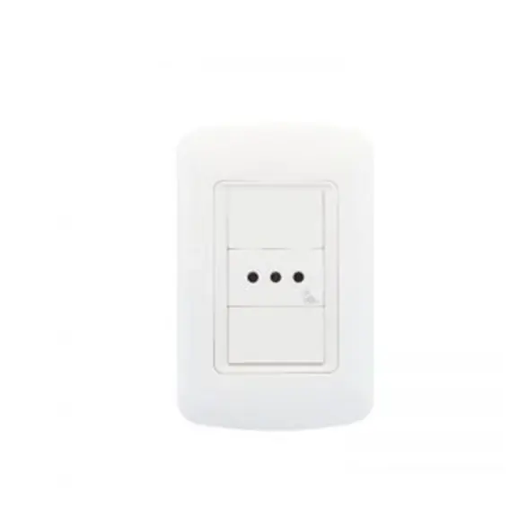 Conjunto plaqueta con 1 toma 3 en línea blanco Atenea Plus M47114