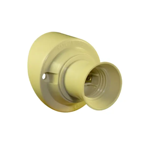 Receptáculo curvo rosca Edison E27 marfil-Molveno -