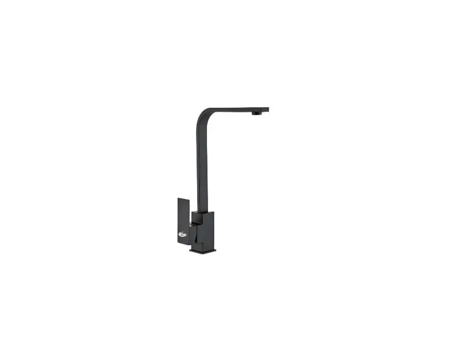 Monocomando cocina mesada negro cuadrado wico