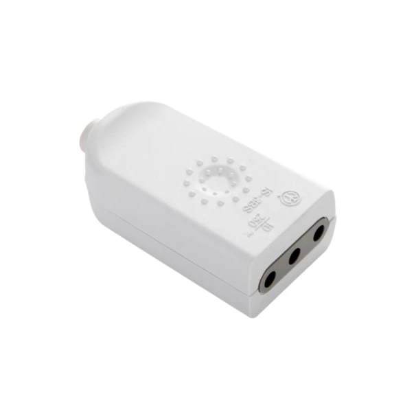 Ficha hembra 3 en línea 10A, blanca Electraline
