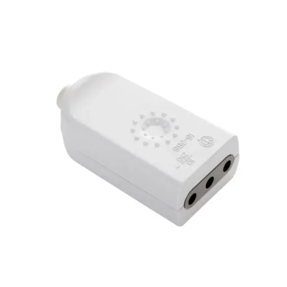 Ficha hembra 3 en línea 10A, blanca Electraline