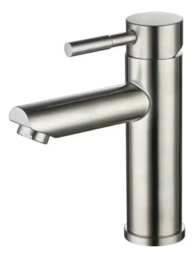 Monocomando lavatorio palito acero inoxidable satin 24cms Wico