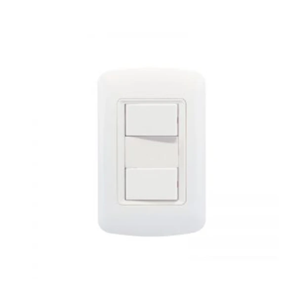 Conjunto plaqueta con 2 llaves unipolares blanco AteneaPlus