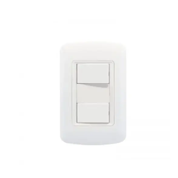 Conjunto plaqueta con 2 llaves unipolares blanco AteneaPlus
