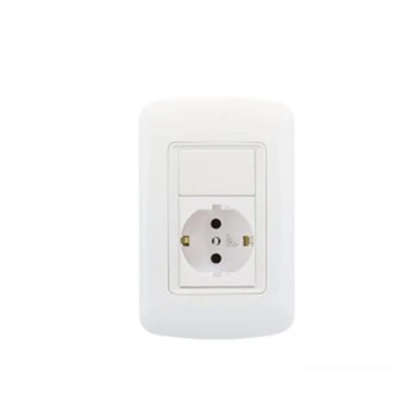 Conjunto plaqueta con toma schuko -blanco Atenea Plus