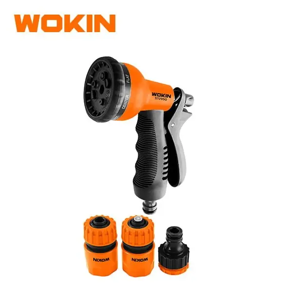 Juego de 4 conectores mas pistola de riego Wokin